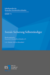 Abbildung von: Soziale Sicherung Selbstständiger - Erich Schmidt Verlag