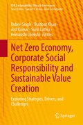 Cover: Net Zero Economy, Corporate Social Responsibility and Sustainable Value Creation - Springer