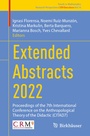 Cover: Extended Abstracts 2022 - Birkhäuser
