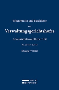 Abbildung von: Erkenntnisse und Beschlüsse des Verwaltungsgerichtshofes - Verlag Österreich