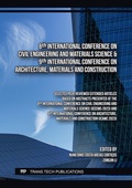 Cover: 8th International Conference on Civil Engineering and Materials Science & 9th International Conference on Architecture, Materials and Construction - Trans Tech Publications Ltd