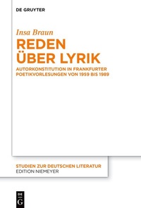 Abbildung von: Reden über Lyrik - De Gruyter