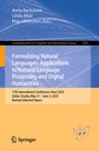 Cover: Formalizing Natural Languages: Applications to Natural Language Processing and Digital Humanities - Springer