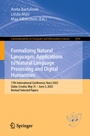 Cover: Formalizing Natural Languages: Applications to Natural Language Processing and Digital Humanities - Springer