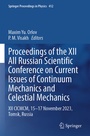 Cover: Proceedings of the XII All Russian Scientific Conference on Current Issues of Continuum Mechanics and Celestial Mechanics - Springer