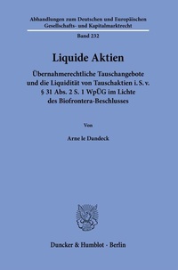 Abbildung von: Liquide Aktien. - Duncker & Humblot