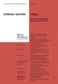 Cover: Kritische Berichte : Zeitschrift f&uuml;r Kunst- und Kulturwissenschaften / Jahrgang 52, Heft 1.2024 - arthistoricum.net