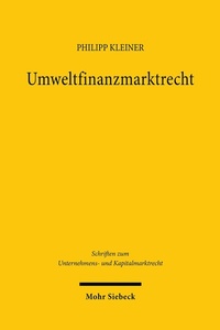 Abbildung von: Umweltfinanzmarktrecht - Mohr Siebeck