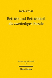 Abbildung von: Betrieb und Betriebsteil als zweiteiliges Puzzle - Mohr Siebeck