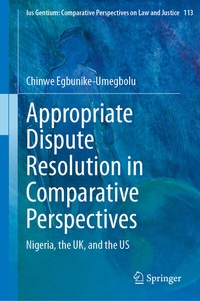 Abbildung von: Appropriate Dispute Resolution in Comparative Perspectives - Springer