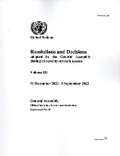 Cover: Resolutions and Decisions Adopted by the General Assembly During Its Seventy-seventh Session: Volume III - United Nations