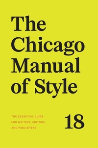 Abbildung von: The Chicago Manual of Style, 18th Edition - University of Chicago Press