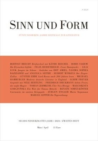 Enlarge image Cover: SINN UND FORM 2/2024 - SINN und FORM