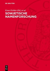 Abbildung von: Sowjetische Namenforschung - De Gruyter