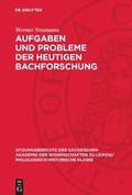 Cover: Aufgaben und Probleme der heutigen Bachforschung - De Gruyter