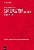 Cover: Vom Recht der Natur zur Natur des Rechts - De Gruyter