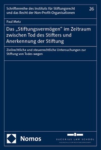 Abbildung von: Das "Stiftungsvermögen" im Zeitraum zwischen Tod des Stifters und Anerkennung der Stiftung - Nomos