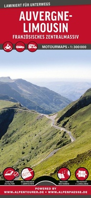 Abbildung von: MoTourMaps Auvergne-Limousin Auto- und Motorradkarte 1:300.000 - MoTourMedia