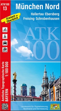 Abbildung von: ATK100-13 München Nord (Amtliche Topographische Karte 1:100000) - Landesamt für Digitalisierung, Breitband und Vermessung, Bayern