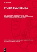 Cover: Papers presented to the Third International Conference on Patristic Studies held at Christ Church, Oxford, 1959 - De Gruyter