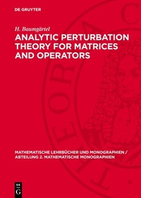 Abbildung von: Analytic Perturbation Theory for Matrices and Operators - De Gruyter