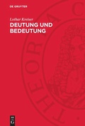 Cover: Deutung und Bedeutung - De Gruyter