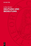 Cover: Deutung und Bedeutung - De Gruyter