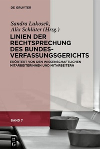 Abbildung von: Linien der Rechtsprechung des Bundesverfassungsgerichts - De Gruyter
