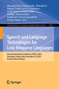 Cover: Speech and Language Technologies for Low-Resource Languages - Springer