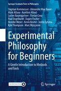 Cover: Experimental Philosophy for Beginners - Springer