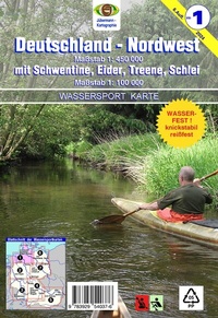 Abbildung von: Wassersport-Wanderkarte / Deutschland Nordwest für Kanu- und Rudersport - Jübermann, E