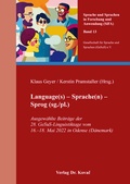 Cover: Language(s) - Sprache(n) - Sprog (sg./pl.) - Kovac, Dr. Verlag