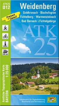 Abbildung von: ATK25-D12 Weidenberg (Amtliche Topographische Karte 1:25000) - Landesamt für Digitalisierung, Breitband und Vermessung, Bayern