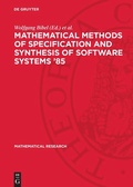 Cover: Mathematical Methods of Specification and Synthesis of Software Systems '85 - De Gruyter