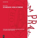 Cover: Synesios von Kyrene - De Gruyter