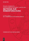 Cover: Beitr&auml;ge zur R&uuml;benforschung. Nr. 4 - De Gruyter