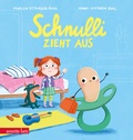 Cover: Schnulli zieht aus - Ein 'Pappbilderbuch, dass Kinder beim Abschied vom Schnuller unterst&uuml;tzt - Annette Betz Verlag