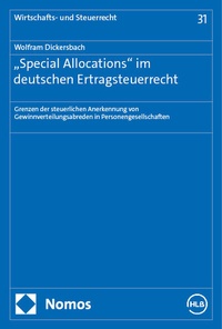 Abbildung von: "Special Allocations" im deutschen Ertragsteuerrecht - Nomos