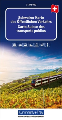Abbildung von: Kümmerly+Frey Schweizer Karte des öffentlichen Verkehrs 1:275.000 - Hallwag Kümmerly+Frey