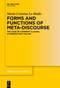 Abbildung von: Forms and Functions of Meta-Discourse - De Gruyter Mouton
