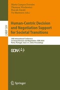 Cover: Human-Centric Decision and Negotiation Support for Societal Transitions - Springer
