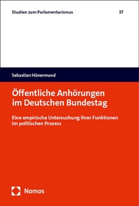 Abbildung von: Öffentliche Anhörungen im Deutschen Bundestag - Nomos
