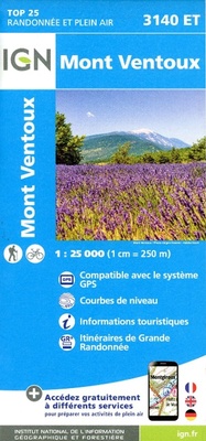 Abbildung von: Mont Ventoux: 3140ET - Institut Geographique National