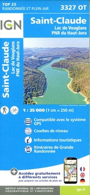 Abbildung von: Saint-Claude / Lac de Vouglans / PNR du Haut-Jura: 3327OT - Institut Geographique National