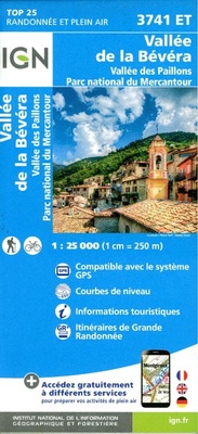 Abbildung von: Vallees de la Bevera / Vallees Paillons / PNR Mercantour: 3741ET - Institut Geographique National
