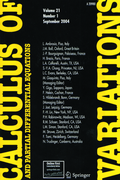 Cover: Calculus of Variations and Partial Differential Equations - Springer