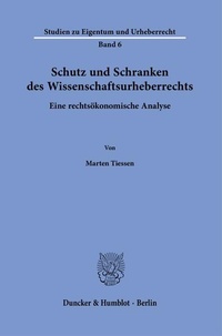 Abbildung von: Schutz und Schranken des Wissenschaftsurheberrechts. - Duncker & Humblot