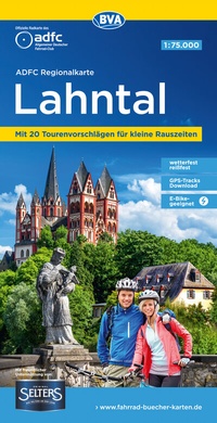 Abbildung von: ADFC-Regionalkarte Lahntal, 1:75.000, mit Tagestourenvorschlägen, reiß- und wetterfest, E-Bike-geeignet, mit Knotenpunkten, GPS-Tracks Download - BVA BikeMedia