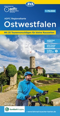 Abbildung von: ADFC-Regionalkarte Ostwestfalen, 1:75.000, mit Tagestourenvorschlägen, reiß- und wetterfest, E-Bike-geeignet, GPS-Tracks Download - BVA BikeMedia