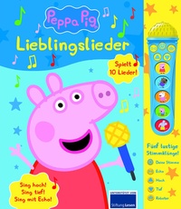 Abbildung von: Peppa Pig - Lieblingslieder - Mikrofonbuch - Pappbilderbuch mit abnehmbarem Mikrofon mit 5 lustigen Stimmklängen und 10 Melodien - Peppa Wutz - Phoenix International Publications Inc.
